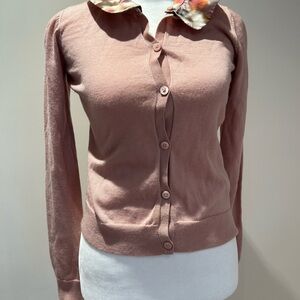 Bonpoint Classic Women's Button-Front Cardigan Sweater in Dusty Rose